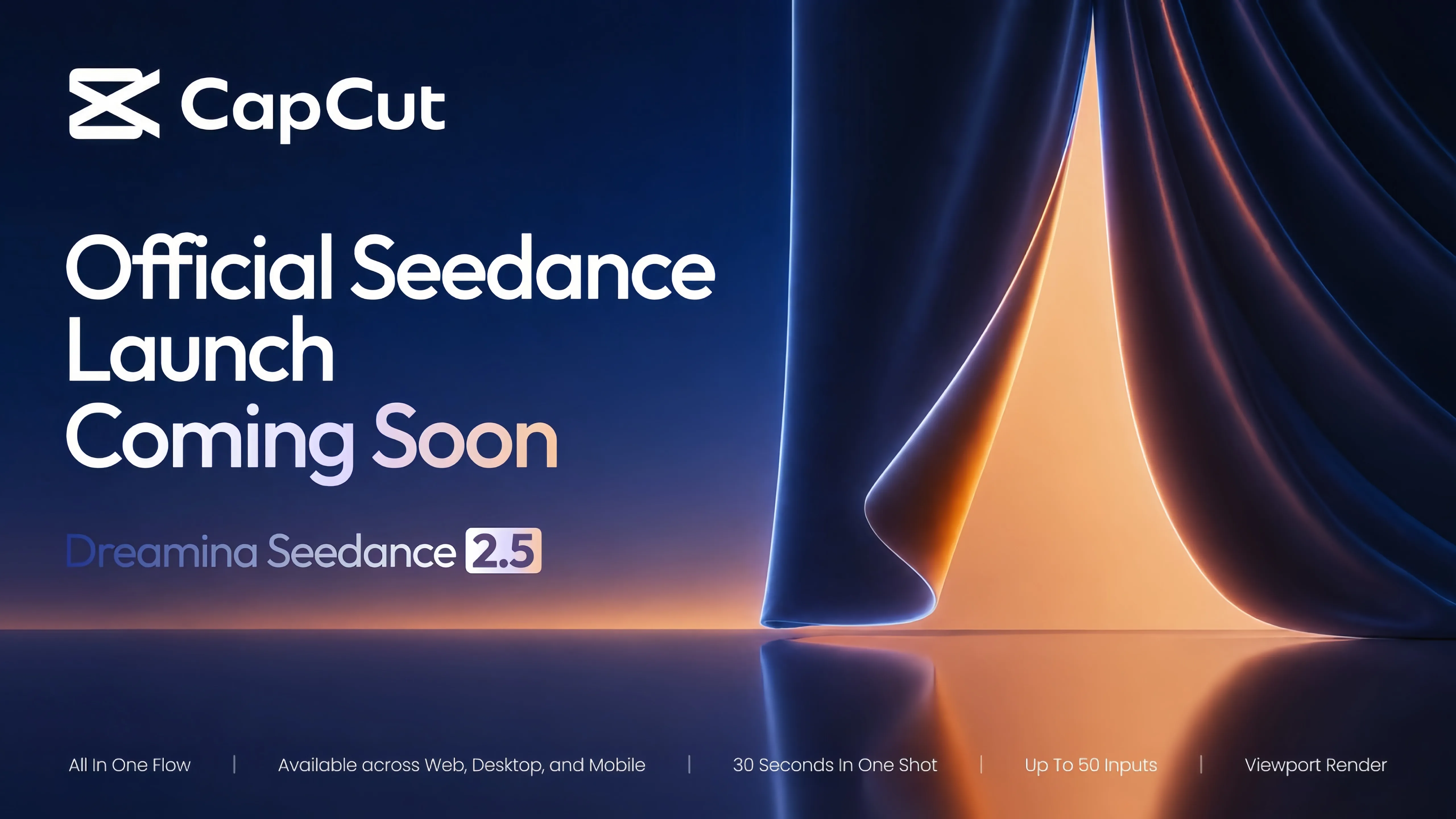Seedance 2.5 key features including 30-second video, 50 references, R2V control, and local editing